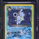 2000 POKEMON TEAM ROCKET HOLO DARK BLASTOISE #3 ARITA AUTO 8 BGS AUTHENTIC
