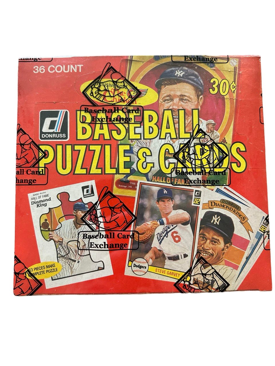 1982-donruss-box-Large.jpg 1982 Donruss Baseball Wax Box (BBCE Wrapped) - Image 1