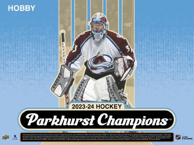 202324-upper-deck-parkhurst-champions-hockey-hobby-box__49853_3189344d-d943-4ff9-be17-013c45043dd9.jpg 2023-24 Upper Deck Parkhurst Champions Hockey Hobby 12 Box Case - Image 1