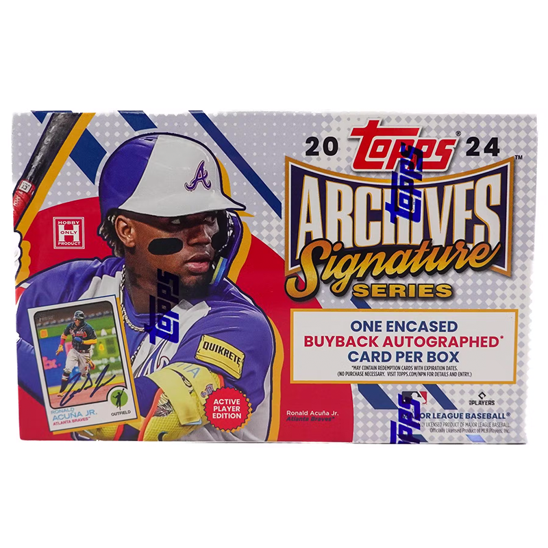 2024ToppsArchivesSignatureSeriesActivePlayerEditionBox_519064f7-440a-49a2-b4cc-b3f9307010d1.png 2024 Topps Archives Signature Series Active Player Edition 20 Box Case - Image 1