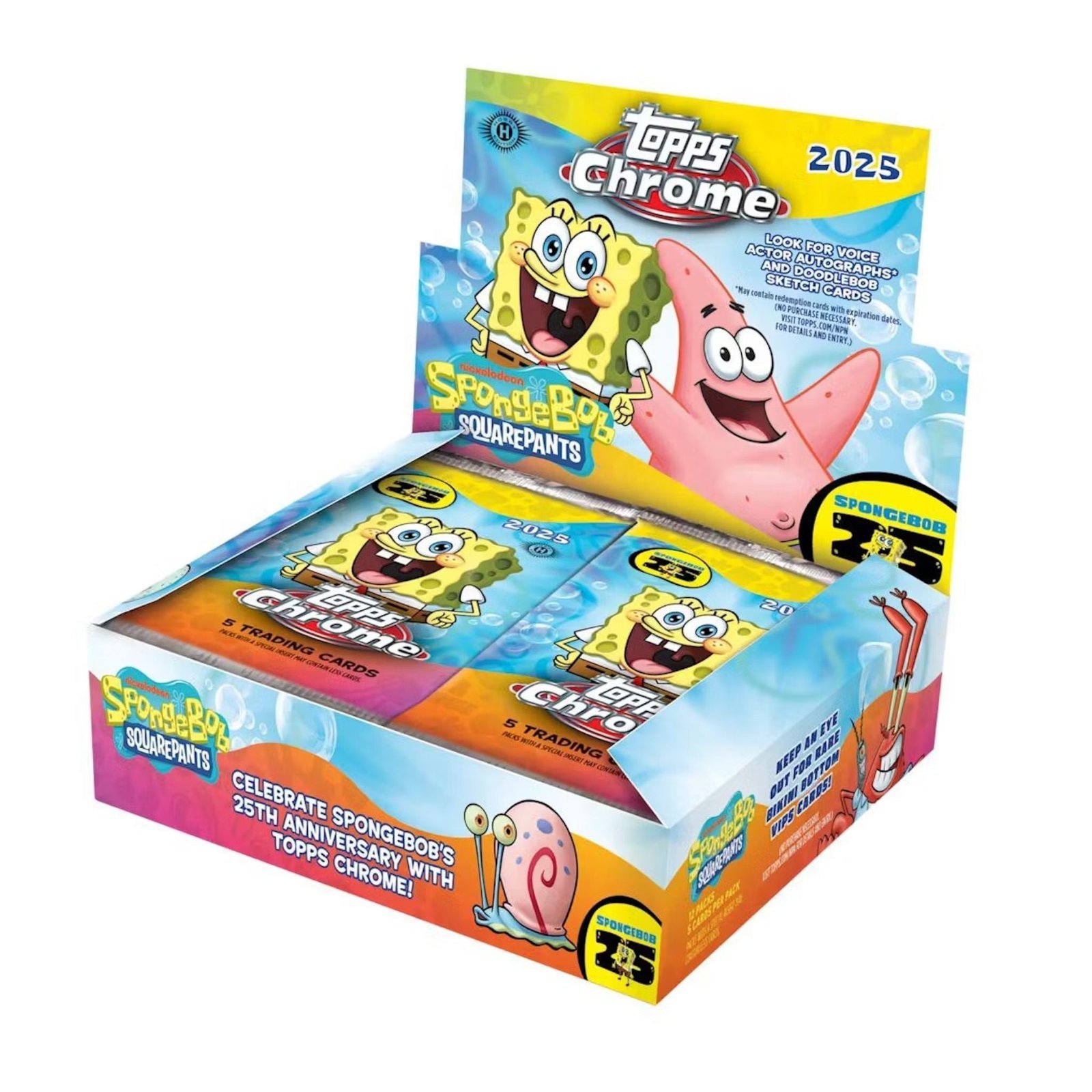 2025ToppsChromeSpongebobHobbyBox.jpg 2025 Topps Chrome Spongebob Hobby Box - Image 1