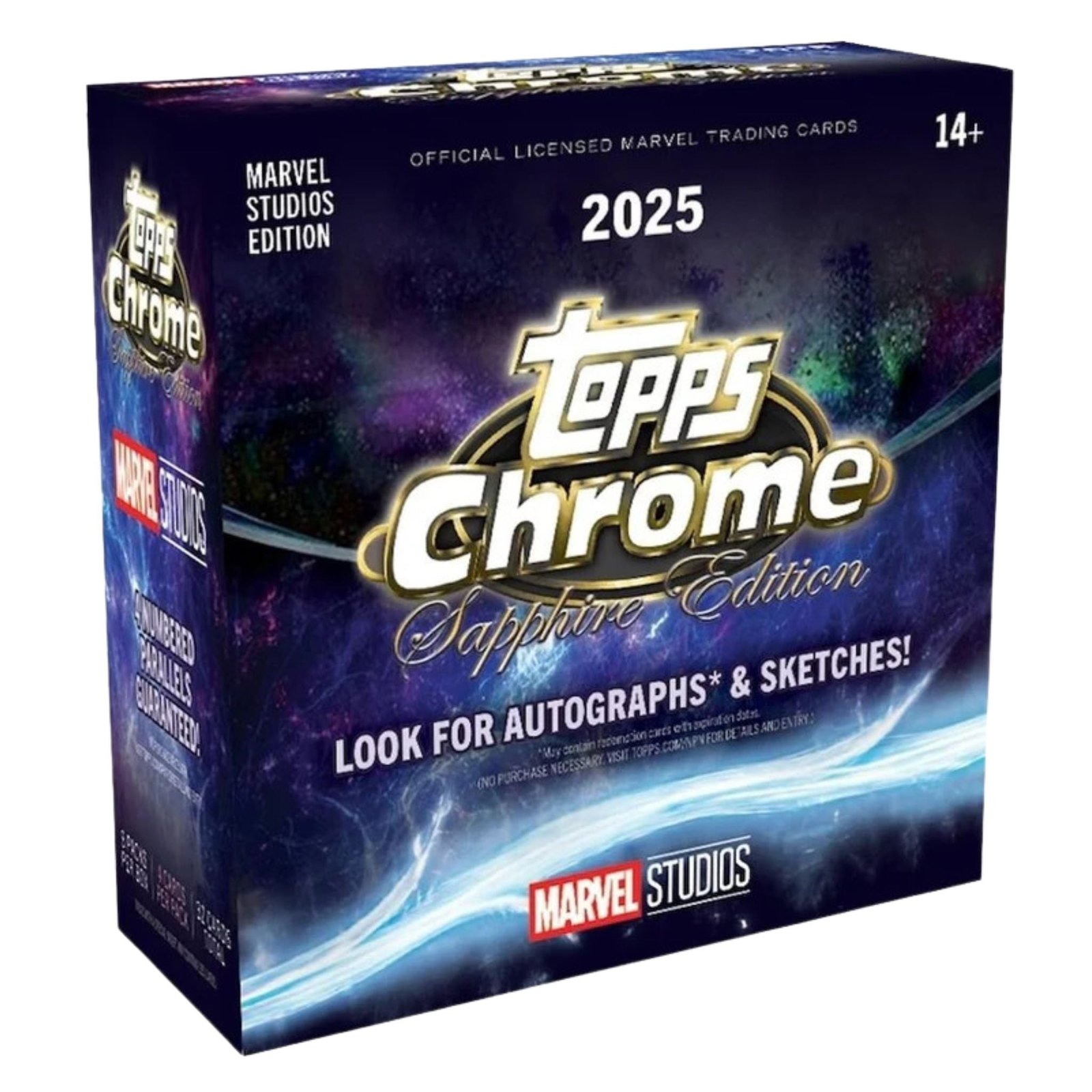 2025ToppsMarvelStudiosChromeSapphireEditionBox.jpg 2025 Topps Marvel Studios Chrome Sapphire Edition Box - Image 1
