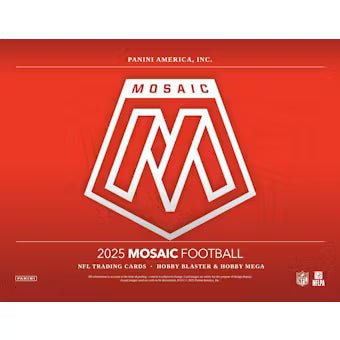 25mosfbhobbyblaster-1_0a366a98-3178-43cd-a41f-2f969639360f.jpg 2025 Panini Mosaic Football Hobby Blaster 20 Box Case - Image 1