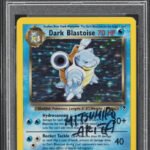 2002 POKEMON LEGENDARY COLLECTION HOLO DARK BLASTOISE #4 ARITA AUTO 9 PSA 7