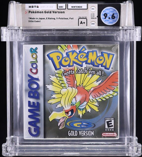 579578-002_front_6d7af08d-2cb6-4a28-ac7a-0abf4ae7a6a6.jpg 2000 POKEMON GOLD VERSION NINTENDO GAME BOY COLOR GBC WATA 9.6 A+ SEALED - Image 1
