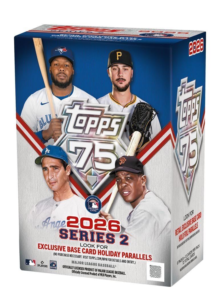 61fwlL1rLeL.jpg 2026 Topps Series 2 Baseball Blaster Trading Card Box (3 Holiday Base Card Variations Per Box) - Image 1