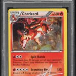 2013 POKEMON BW LEGENDARY TREASURES COSMOS HOLO CHARIZARD #19 TOKIYA AUTO 10 PSA 8