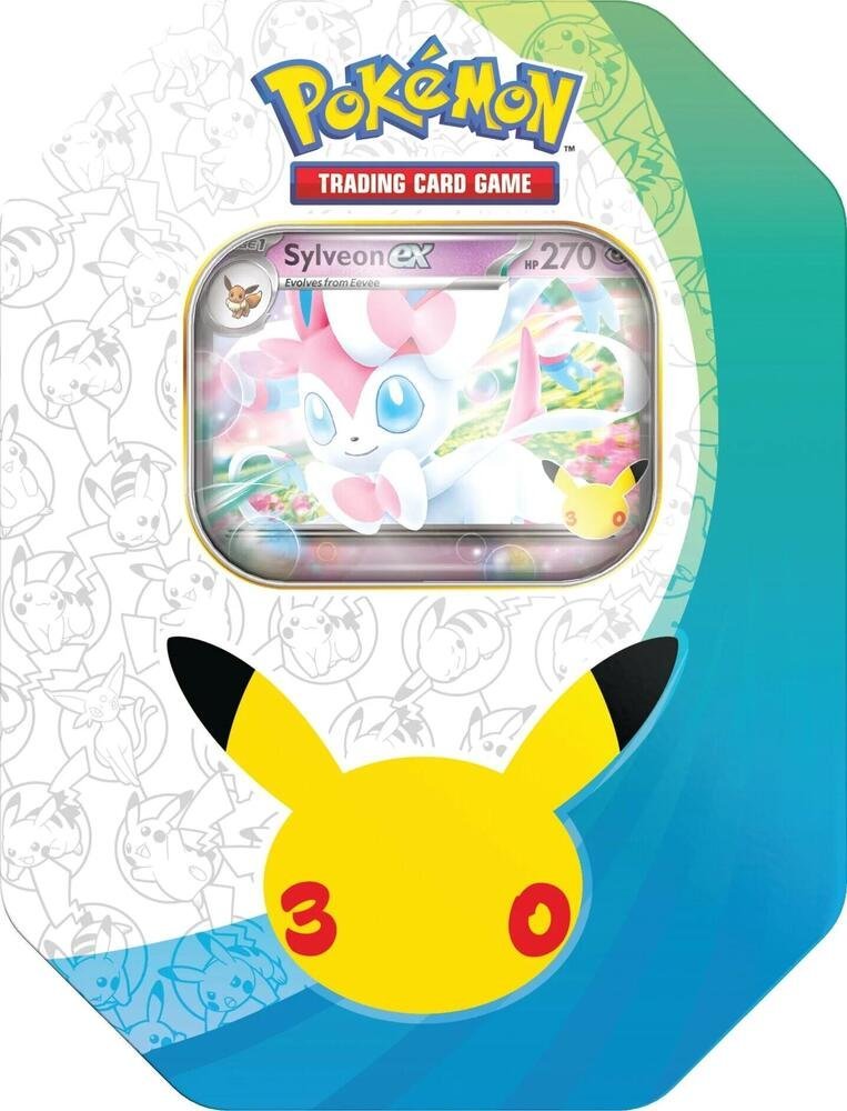 704149_in_1000x1000_37d72e6e-65e9-4a2b-8010-1fa8b1550c3e.jpg (Preorder) Pokémon 30th Celebration EX Tin Sylveon - Image 1