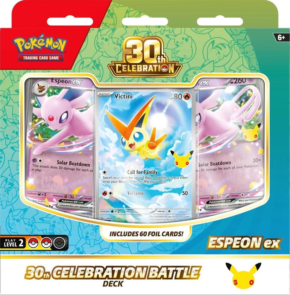 704187_in_1000x1000_cd39851b-41a9-4d5a-8c3b-be5f779aaac5.jpg (Preorder) Pokémon 30th Celebration Battle Deck Espeon - Image 1