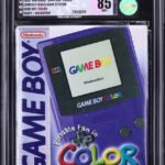 1999 NINTENDO GAME BOY COLOR CONSOLE GRAPE HOLOSTRIP VGA 85 SEALED