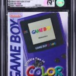 1999 NINTENDO GAME BOY COLOR CONSOLE GRAPE HOLOSTRIP VGA 75+ SEALED