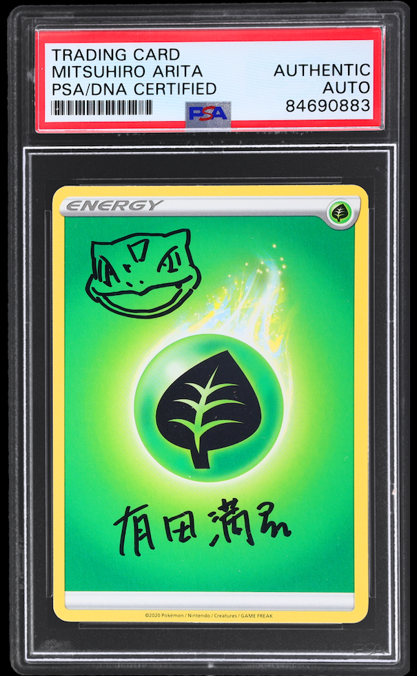 84690883_front.png 2020 POKEMON GRASS ENERGY BULBASAUR ARITA AUTO PSA AUTH - Image 1