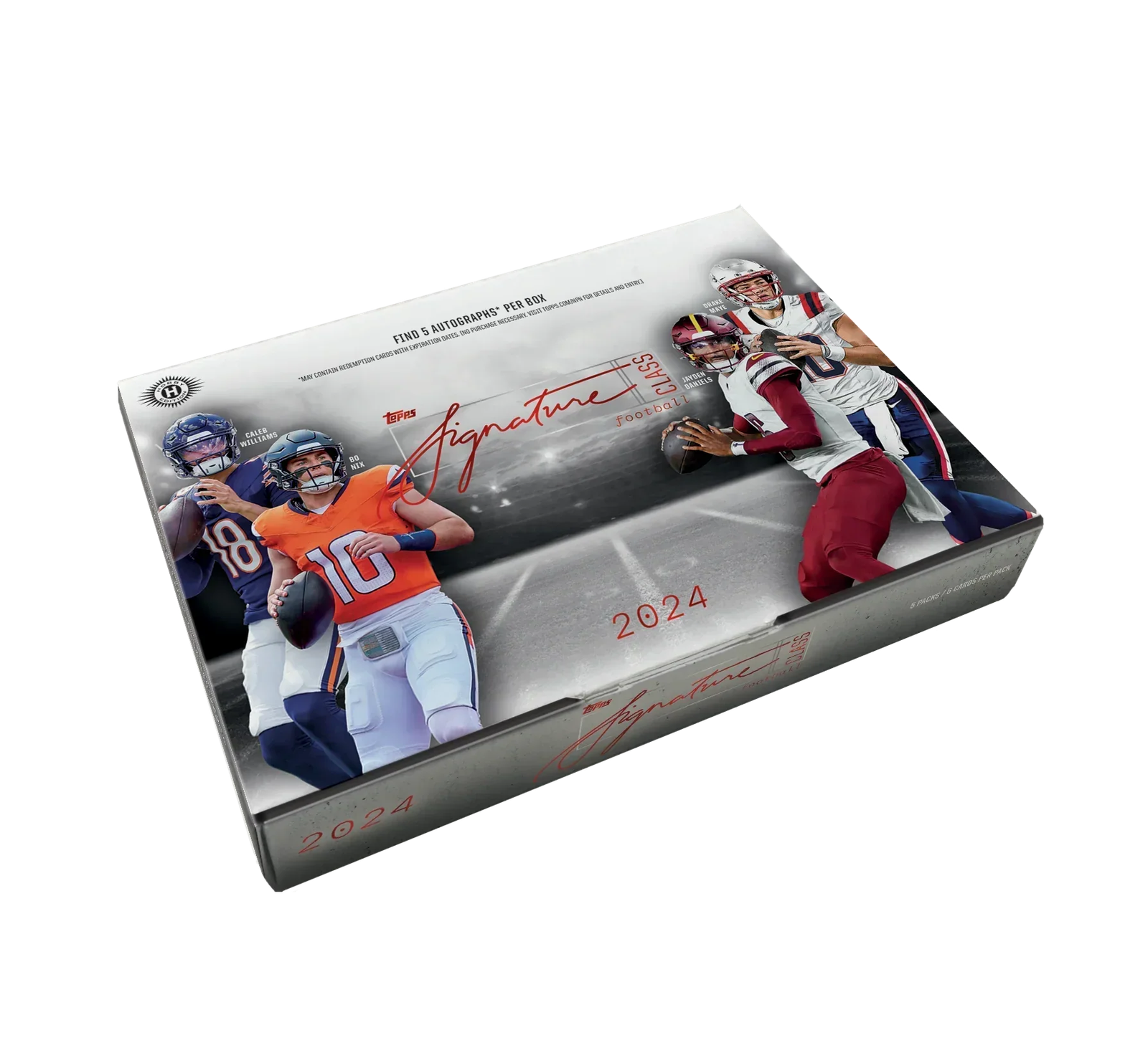87f3a58bd6c8bd68fc52ecf7a65bbcbbc7684bba_24CSFB_FGC6075_HOBBY_CLOSED.png 2024 Topps Signature Class Football Hobby Box - Image 1