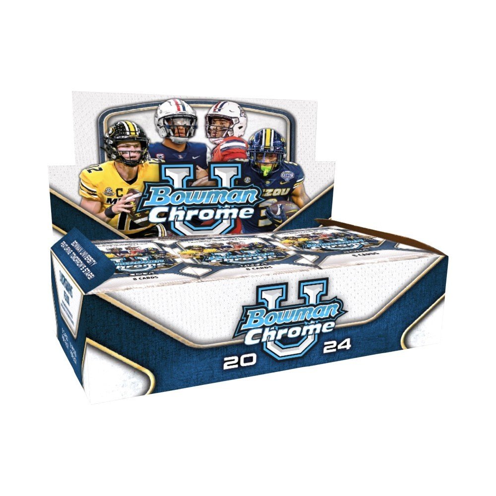 Final-00415035710.jpg 2024 Bowman Chrome University Football Jumbo 12 Box Case - Image 1