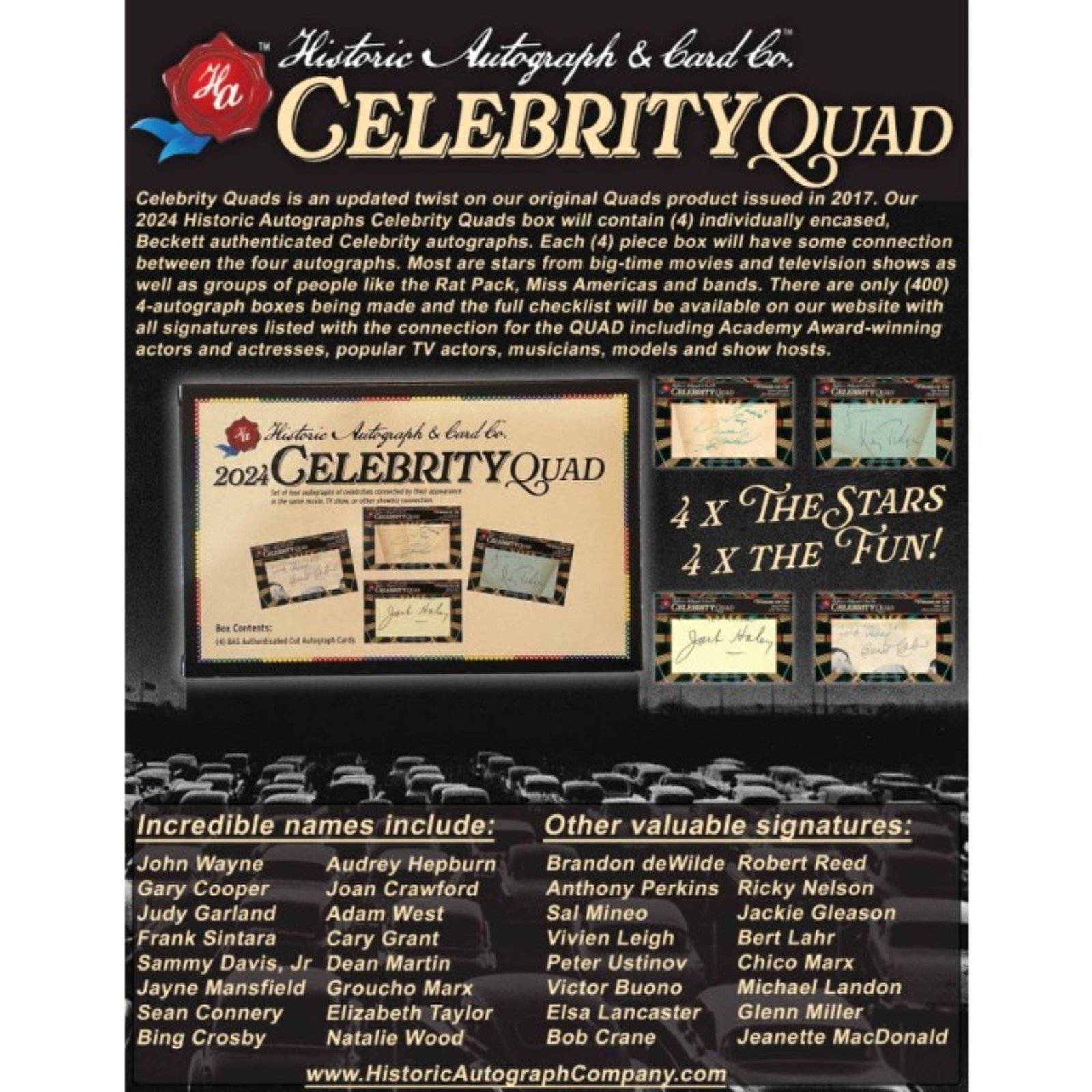 NewProductImageGH_73_543a68fb-739e-44ed-9aa6-2eadbab1b2b0.jpg 2024 Historic Autographs Celebrity Quads Box - Image 1