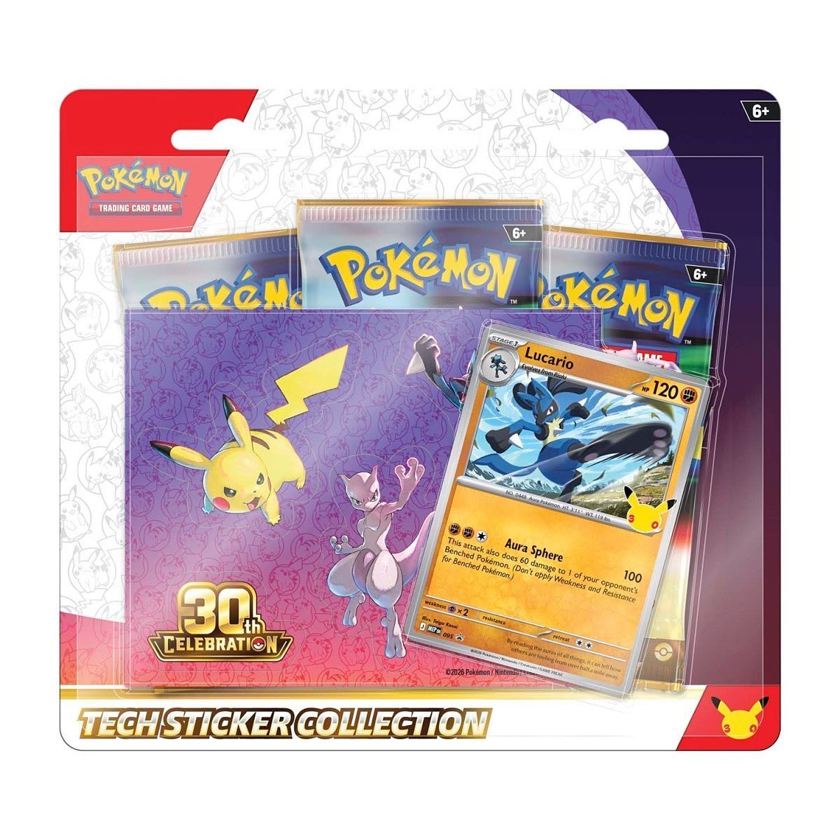 P11451_10-10449-122_01.jpg (Preorder) Pokémon 30th Celebration Tech Sticker Collection (Lucario) - Image 1