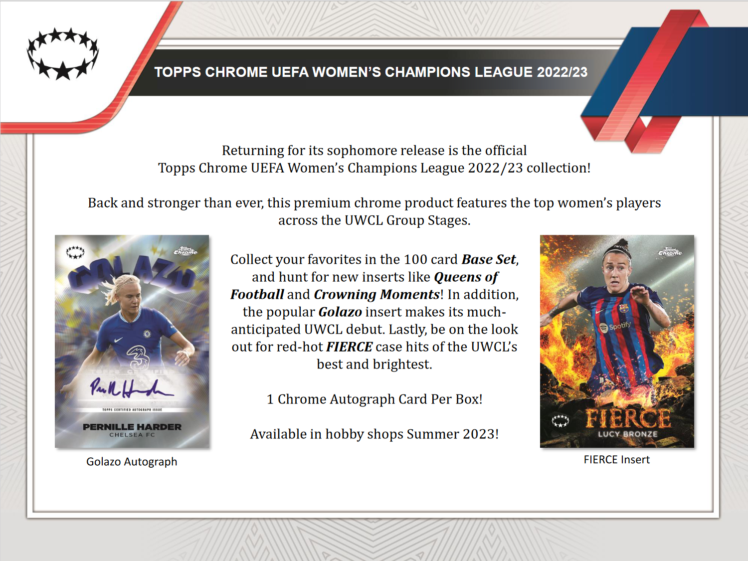 Screenshot2023-08-15at13-29-44PowerPointPresentation-23tpuefawomenchromeSC.pdf_8ff7001c-cc89-4a19-b35a-674be78694ca.png 2022-23 Topps UEFA Women's Champions League Chrome Soccer Hobby 12 Box Case - Image 1