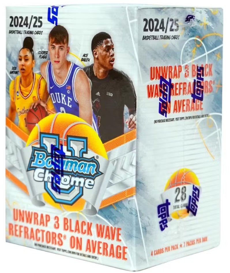 Screenshot_18-5-2025_142144_www.dacardworld.com_.jpg 2024-25 Bowman Chrome University Basketball Blaster 40 Box Case - Image 1