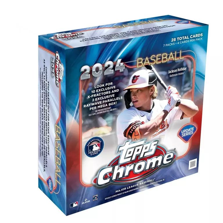 Topps-Chrome-2024-Baseball-Updates-Mega-Box_2179f51f-0113-4991-ad52-b305560d3e67.jpg 2024 Topps Chrome Update Series Baseball Mega 20 Box Case - Image 1