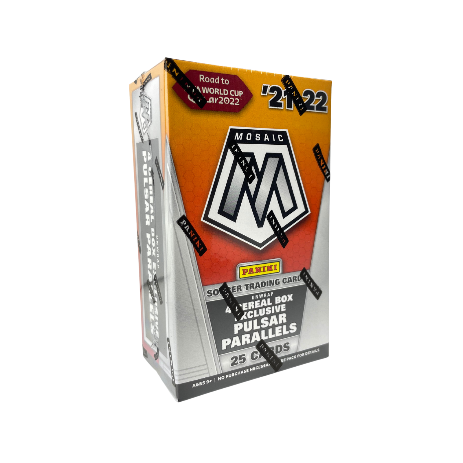 Untitleddesign-2022-12-16T162210.599_c2738c9b-c379-4de6-afd5-686bd6cc7576.png 2021-22 Panini Mosaic Road to FIFA World Cup Soccer Cereal 40 Box case - Image 1