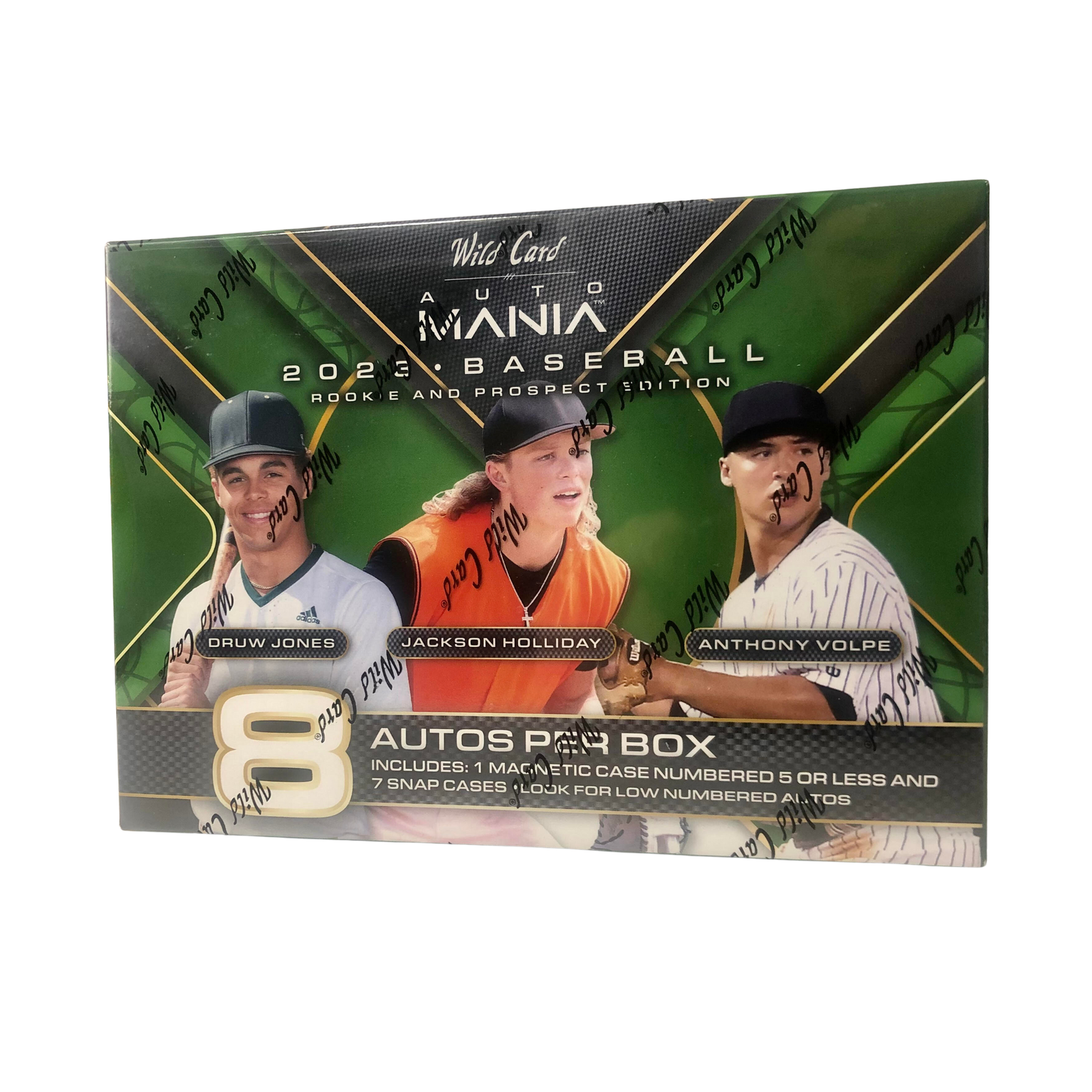 Untitleddesign-2023-05-12T164900.174_0d3dbb9f-5043-428f-a191-7bc822e1dcf1.png 2023 Wild Card Auto Mania Rookie & Prospect Edition Baseball Hobby 12 Box Case - Image 1