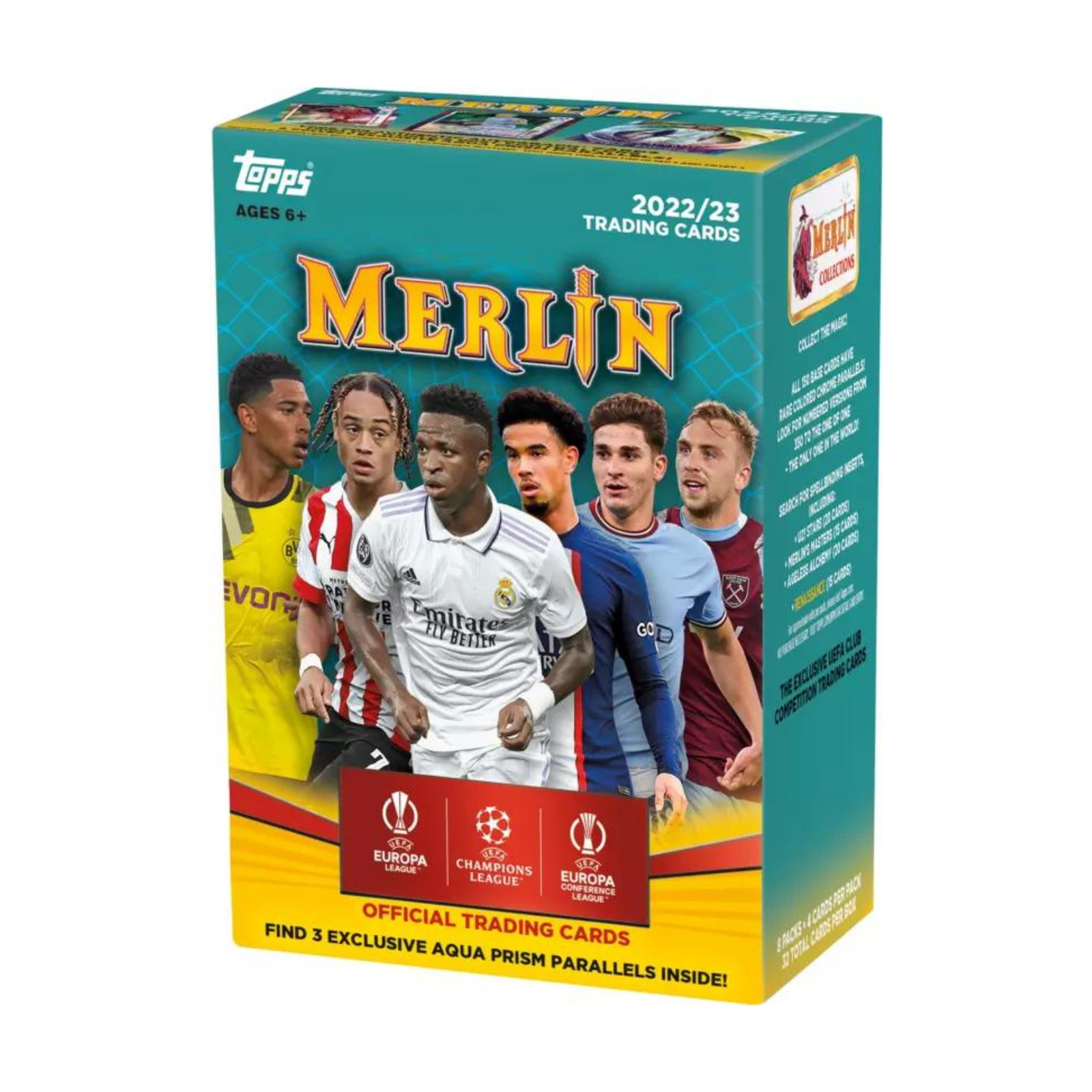 Untitleddesign_20_1d6bf09e-ee62-44e7-a41b-7dcb527fa900.png 2022-23 Topps UEFA Club Competitions Merlin Chrome Soccer Blaster 40 Box Case - Image 1
