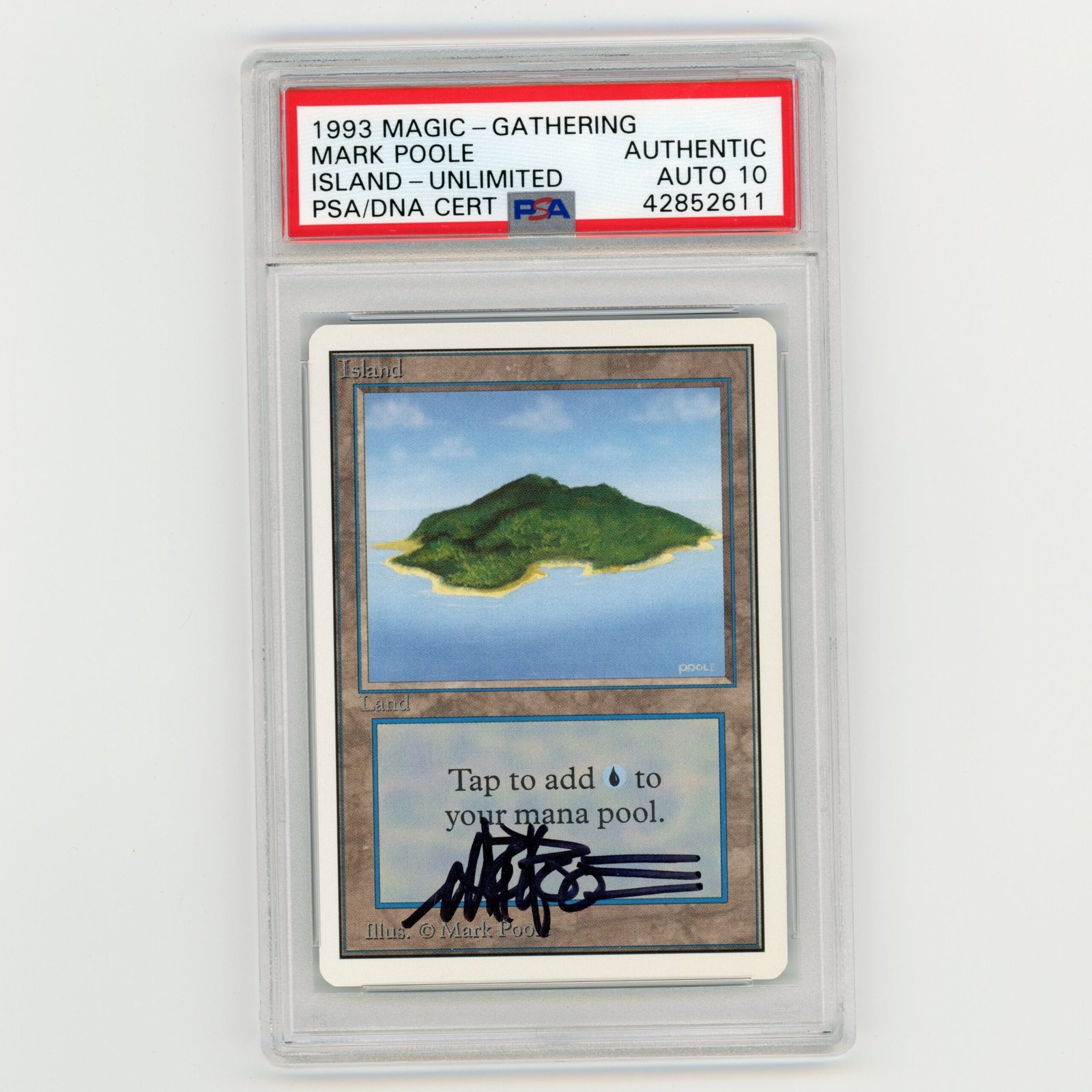 img614.jpg 1993 Magic The Gathering Mark Poole Island Unlimited PSA Authentic Auto 10 (#MW8023) - Image 1