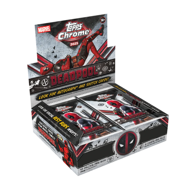 resizingforshopify-2026-03-12T125210.553-1.png 2025 Topps Chrome Deadpool Hobby Box - Image 1