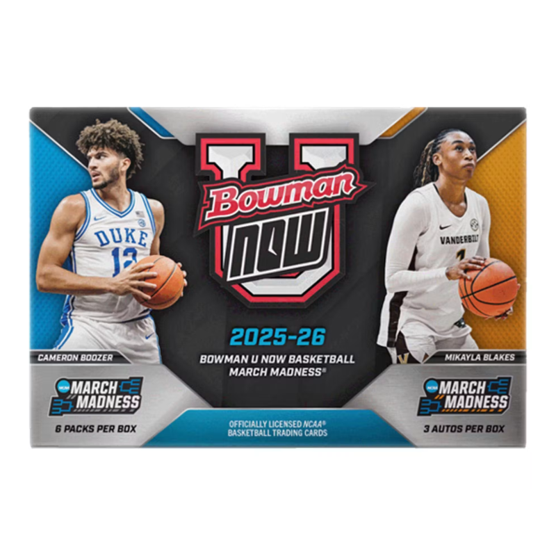 resizingforshopify-2026-06-09T120922.460.png 2025/26 Bowman University NOW March Madness Basketball Hobby Box - Image 1
