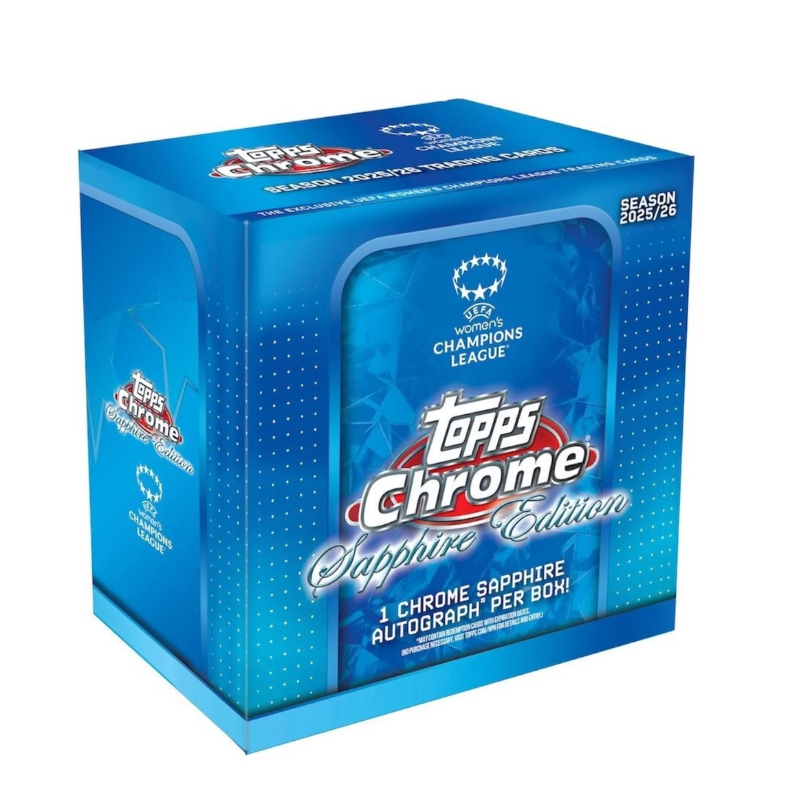 resizingforshopify-2026-07-09T142807.014.png 2025/26 Topps Chrome Women’s Sapphire UEFA Champions League Soccer Hobby Box - Image 1